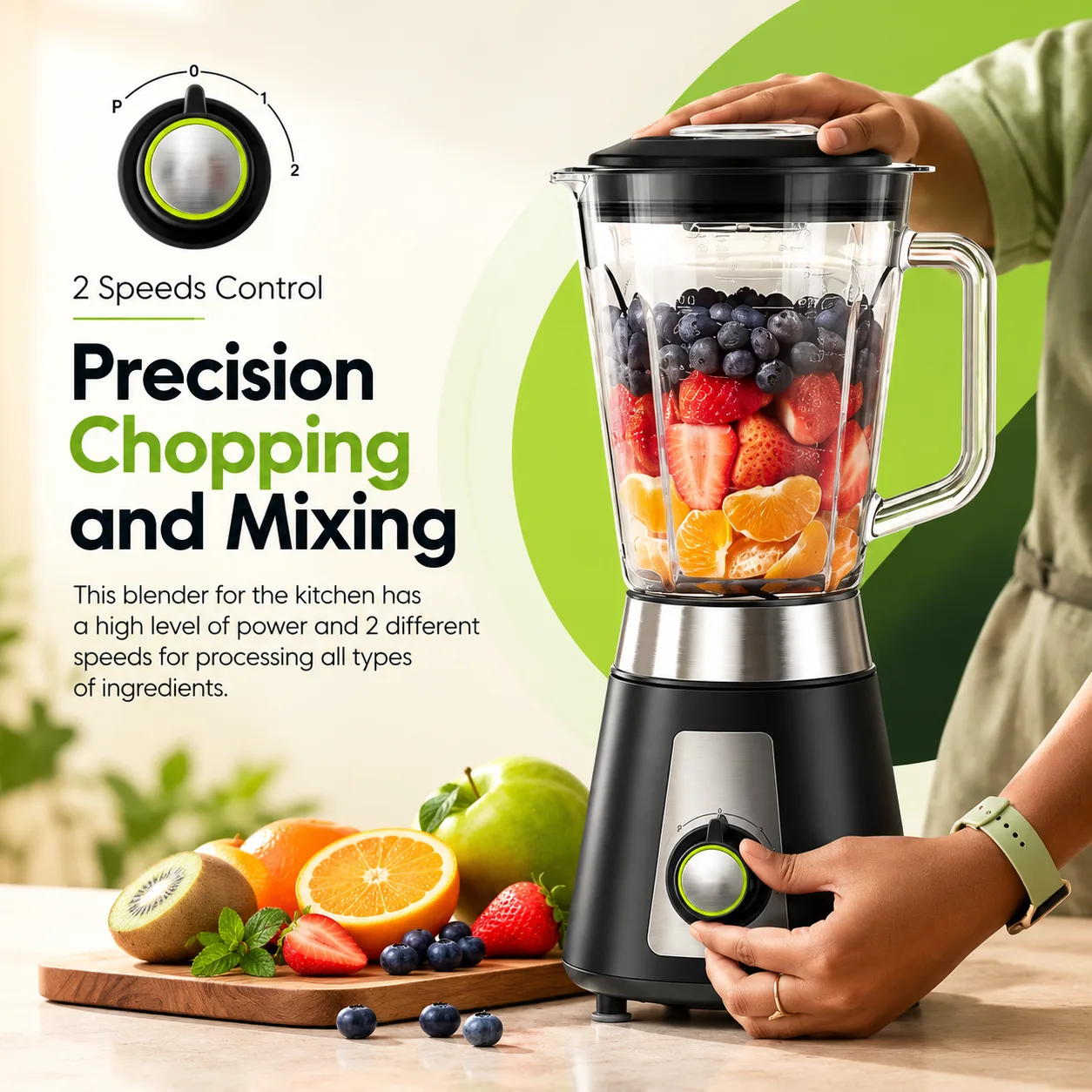 oraimo SmartBlender OH-B1 1.5L Blender & Grinder with 500W Power and Ice Crushing